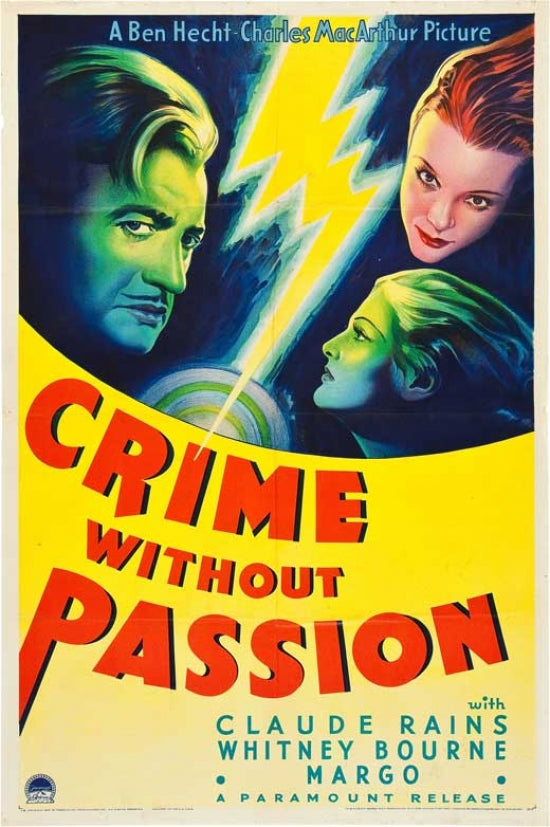 Crime Without Passion Movie Poster Print showcasing classic cinema.