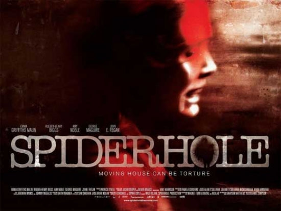 Spiderhole Movie Poster Print featuring suspenseful artwork.