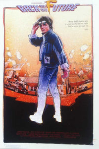 Back to the Future Movie Poster Print featuring iconic imagery from the film.