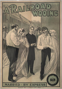 A Railroad Wooing Movie Poster Print showcasing classic cinema art