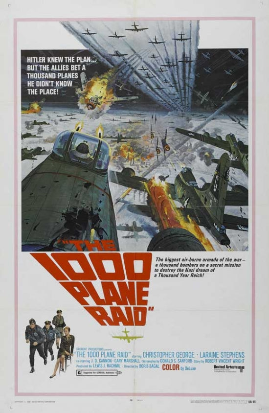 The Thousand Plane Raid Movie Poster Print showcasing aerial warfare.