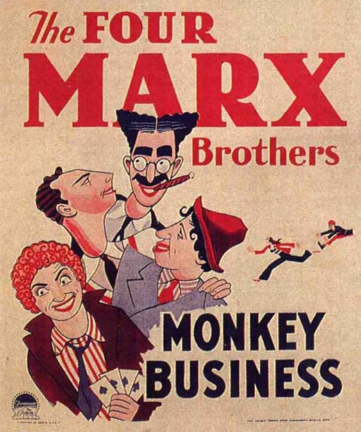 Monkey Business Movie Poster Print showcasing classic comedy.