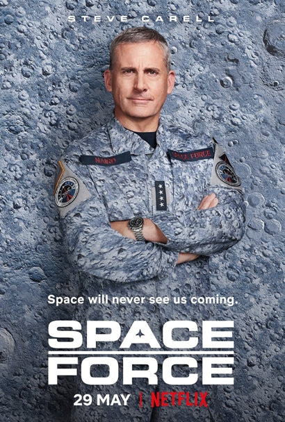 Space Force Movie Poster Print featuring vibrant colors and engaging visuals.