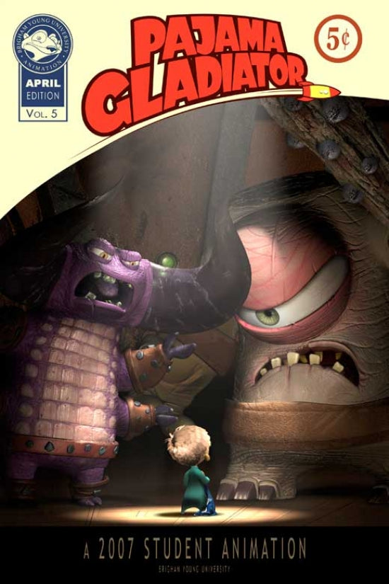 Pajama Gladiator Movie Poster Print featuring whimsical artwork.