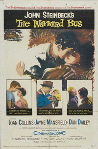 The Wayward Bus movie poster print featuring vibrant artwork.