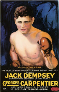 Jack Dempsey vs. Georges Carpenter Movie Poster featuring iconic boxing imagery.