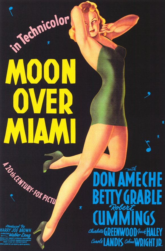 Moon Over Miami Movie Poster Print featuring classic cinema art.