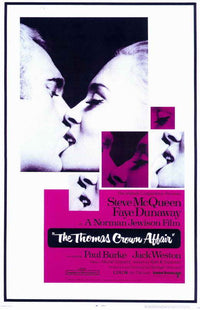 The Thomas Crown Affair Movie Poster Print featuring sophisticated design.