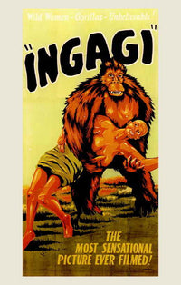 Ingagi Movie Poster Print showcasing thrilling adventure artwork.