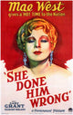 She Done Him Wrong movie poster print showcasing classic film art