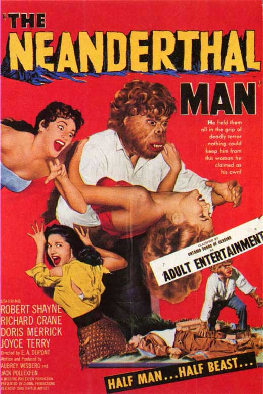 Neanderthal Man Movie Poster Print featuring prehistoric imagery