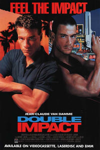 Double Impact Movie Poster Print featuring bold cinematic design.