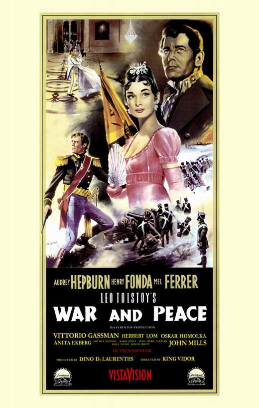 War and Peace Movie Poster Print showcasing classic film art.