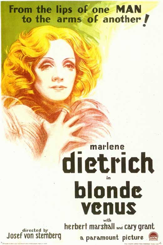 Blonde Venus Movie Poster showcasing classic Hollywood glamour.