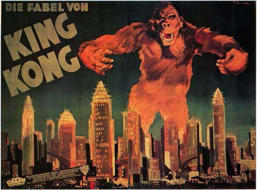 King Kong Movie Poster Print featuring the iconic giant ape.