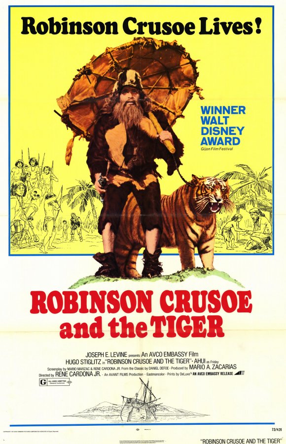 Robinson Crusoe Movie Poster Print featuring classic adventure theme.