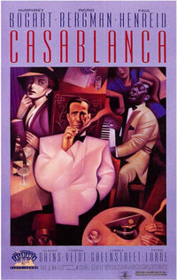 Casablanca Movie Poster Print showcasing classic film artwork.