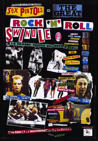 The Great Rock 'N' Roll Swindle Movie Poster Print featuring vibrant punk rock design.