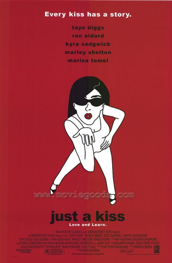 Just a Kiss Movie Poster Print featuring romantic imagery.