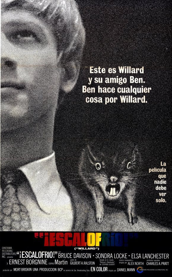 Willard Movie Poster Print showcasing horror-themed artwork.