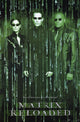 The Matrix Reloaded Movie Poster Print featuring iconic cyberpunk imagery.