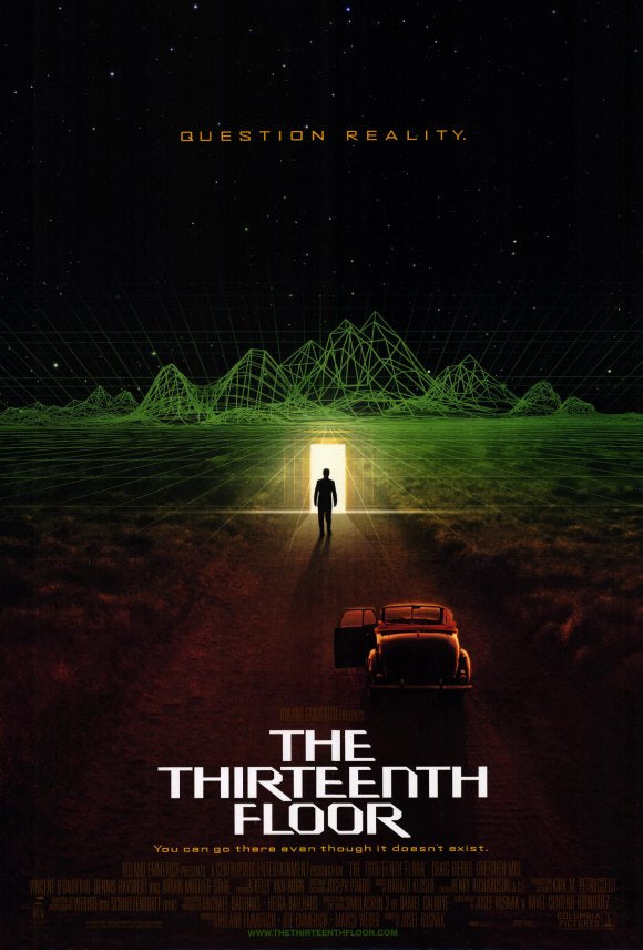 The Thirteenth Floor Movie Poster Print showcasing a sci-fi thriller theme.