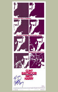 Dirty Harry Movie Poster Print featuring Clint Eastwood in classic film style.