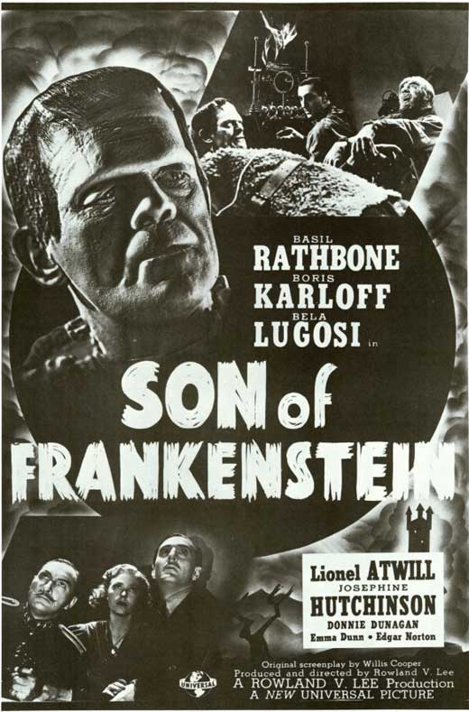 Son of Frankenstein Movie Poster Print showcasing classic horror art.