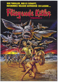 Piranha 2: The Spawning movie poster print showcasing horror imagery.