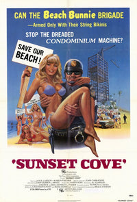 Sunset Cove Movie Poster Print showcasing vibrant sunset colors and serene water scene.