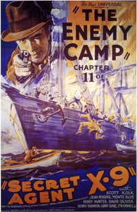 Secret Agent X-9 Movie Poster Print featuring classic espionage imagery.