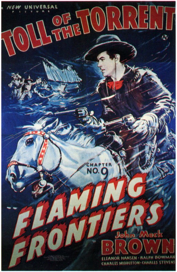 Flaming Frontiers Movie Poster Print showcasing classic adventure film imagery.