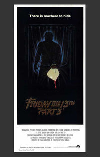 Friday the 13th Part 3 Movie Poster Print featuring iconic horror elements.