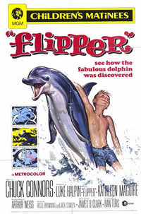 Flipper Movie Poster Print showcasing the iconic dolphin and adventure theme.