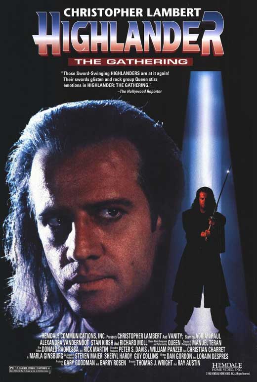 Highlander: The Gathering Movie Poster Print showcasing iconic film imagery.