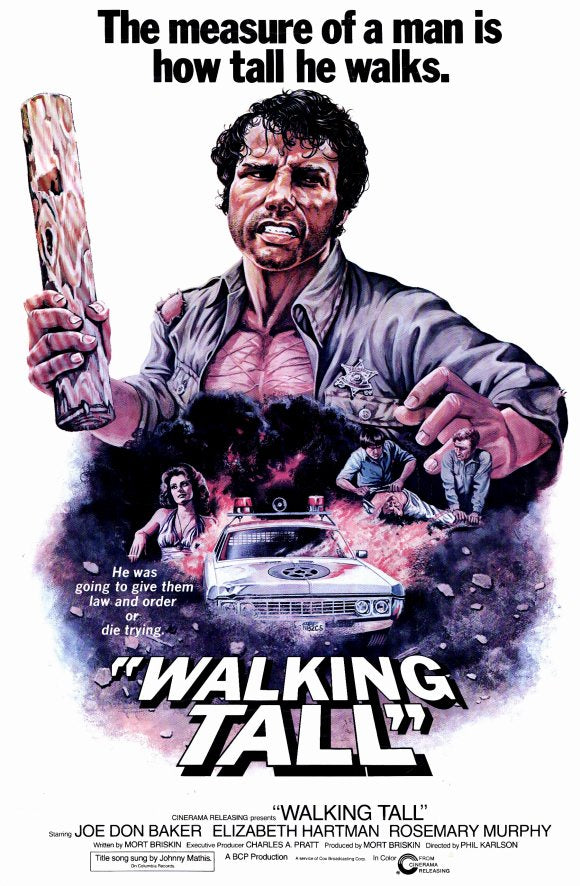 Walking Tall Movie Poster Print featuring action and determination.