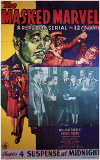 The Masked Marvel Movie Poster Print featuring classic cinematic art.
