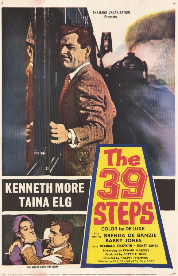 The 39 Steps Movie Poster Print showcasing classic film artwork