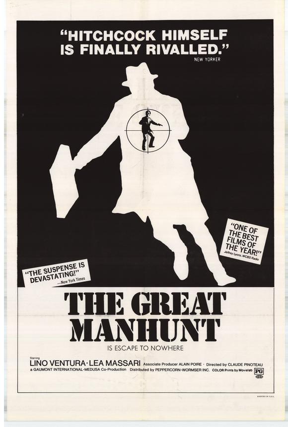 The Great Manhunt Movie Poster Print featuring dramatic artwork.