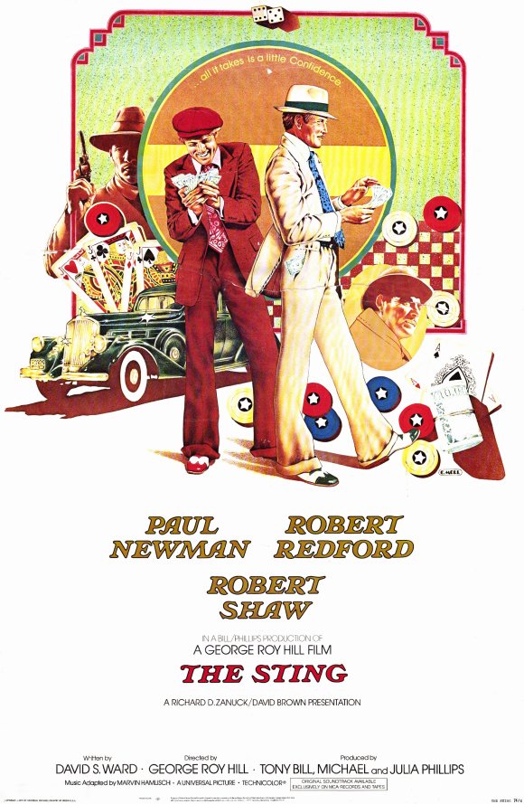 The Sting Movie Poster Print featuring vintage design and classic film elements.