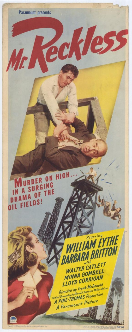 Mr. Reckless Movie Poster Print, available in multiple sizes.