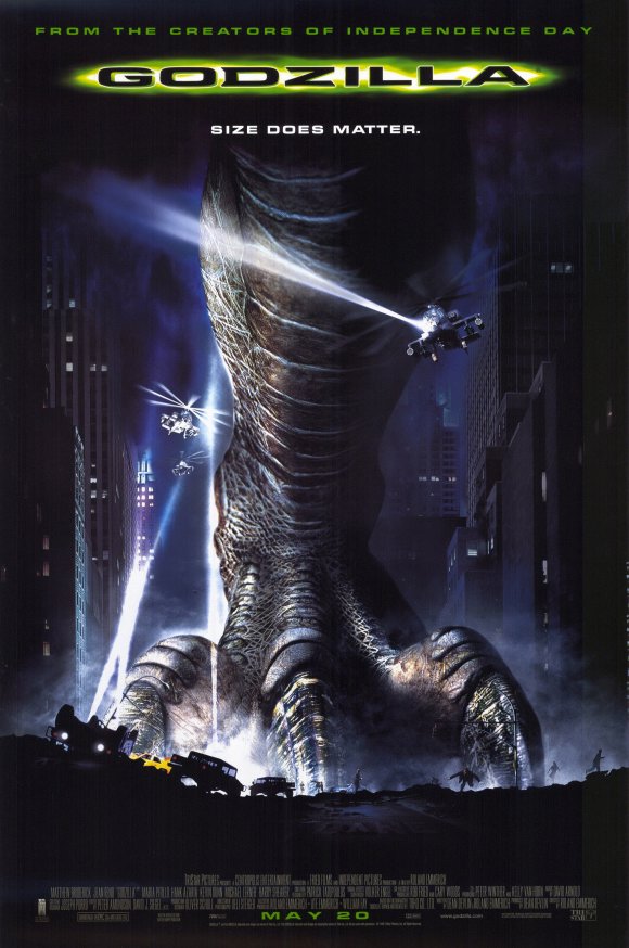 Godzilla Movie Poster Print showcasing the iconic monster in vibrant colors.