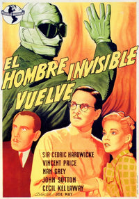 Invisible Man Returns Movie Poster Print featuring classic film design.