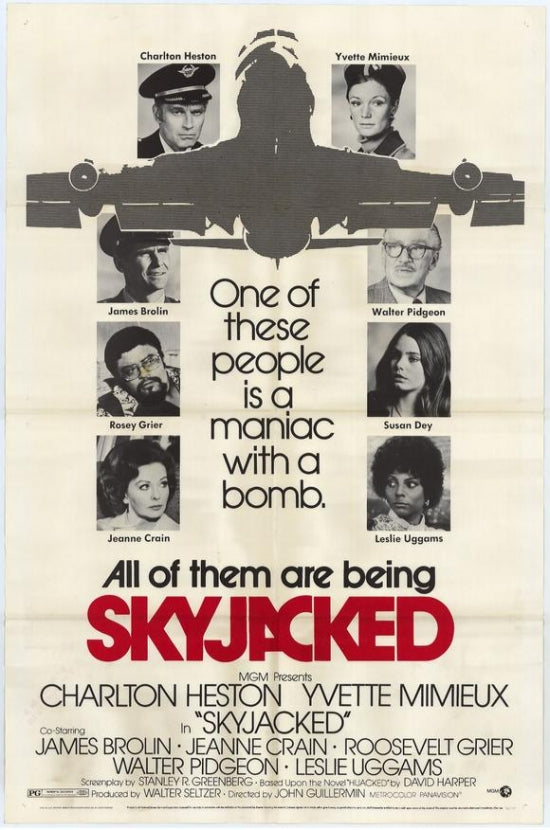 Skyjacked Movie Poster Print featuring dynamic aviation drama.