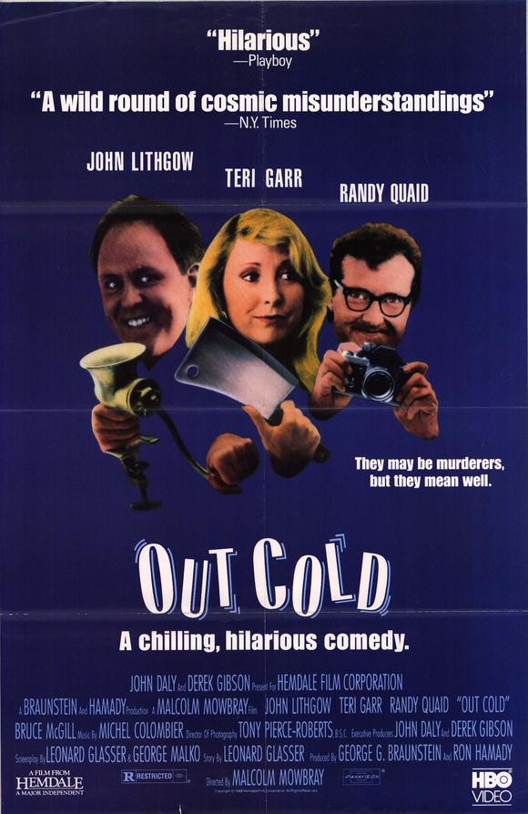 Out Cold movie poster print featuring a winter adventure scene.