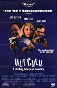 Out Cold movie poster print featuring a winter adventure scene.