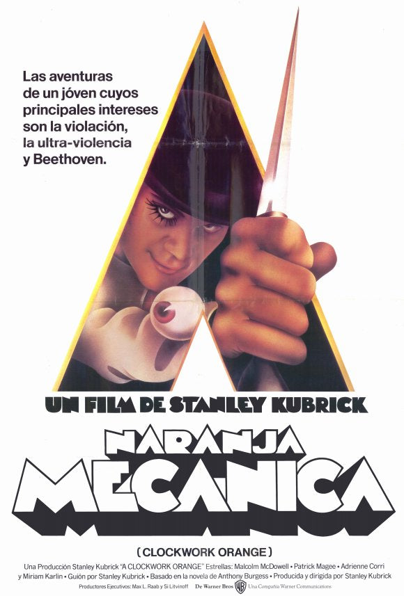 A Clockwork Orange Movie Poster Print featuring iconic imagery from the film.