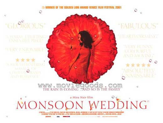 Monsoon Wedding Movie Poster Print featuring vibrant colors and cultural themes.