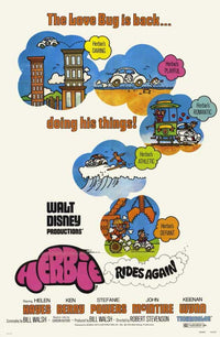 Herbie Rides Again Movie Poster Print featuring the classic Volkswagen Beetle.