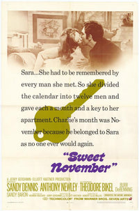 Sweet November Movie Poster Print showcasing romantic imagery.